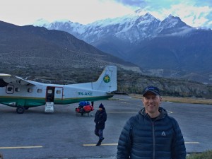 Shannon Stowell at the breathtaking Jomsom airport. Photo  Shannon Stowell