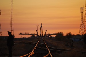 Pre-launch - transporting Soyuz