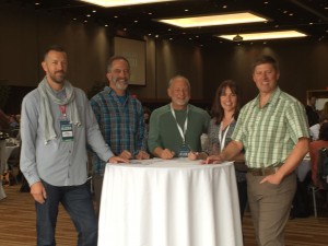 ATCF 2016 Brian Thompson of ExOfficio, Andrew Kronen of REI Adventures, Dan Blanchard of Uncruise, Jessica Dodson of Eagle Creek, and Shannon Stowell of Adventure Travel Trade Association