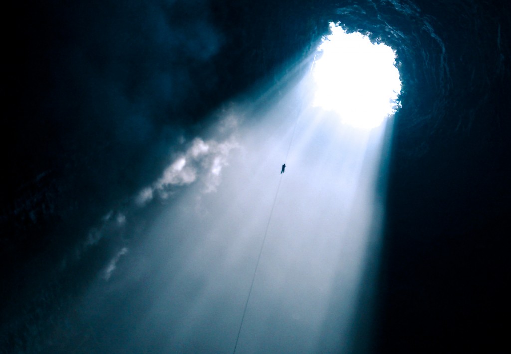 Rapelling into caves is just one of many highlighted adventures being offered before AdventureNEXT. Photo courtesy Ricardo Espinosa / CPTM.