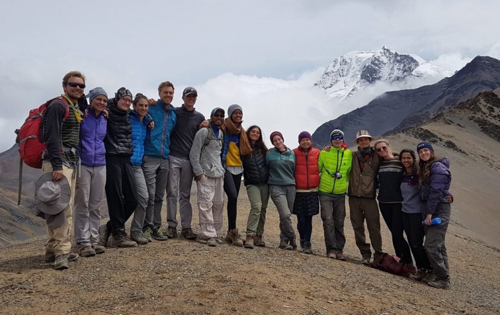 Malia Obama’s group at the Cordillera Real. Malia Obama, center, was on an educational trip through Peru and Bolivia. © The New York Times